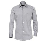 Casa Moda Herren Businesshemd extra langer Arm 69cm uni Comfort Fit, grau, 41 Grau