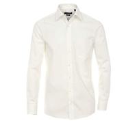 Größe 42 Casamoda Hemd Creme Uni 72er Extralanger Arm Comfort Fit Normal Geschnitten Kentkragen 100% Baumwolle Bügelfrei