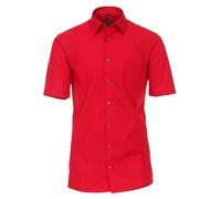 CASAMODA Businesshemd Kurzarm Uni Comfort Fit sattes Rot 46