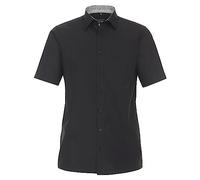 Businesshemd CASAMODA "CASAMODA Businesshemd Kurzarm uni", Herren, Gr. 39, Normalgrößen, schwarz, 100% Baumwolle, unifarben, comfort fit, Hemden (16728210-39) schwarz