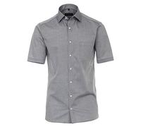 CASAMODA Herren Businesshemd Kurzarm uni Modern Fit, grau, 42 Grau