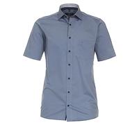 CASAMODA Businesshemd Kurzarm Uni Modern Fit Mittelblau 40