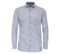 Casa Moda Businesshemd Herren Print Modern Fit Mittelblau Gr. 43 97% Baumwolle, 3% Elasthan