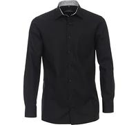 Casa Moda Businesshemd Uni Comfort Fit Herren, 100% Baumwolle, Schwarz, Gr. 42