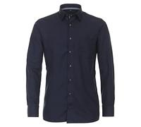 Businesshemd CASAMODA "CASAMODA Businesshemd uni", Herren, Gr. 43, Normalgrößen, blau (dunkelblau), 100% Baumwolle, unifarben, comfort fit, Hemden (15661911-43) dunkelblau