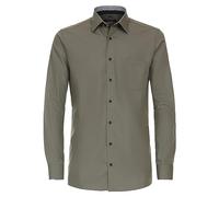 Businesshemd CASAMODA "CASAMODA Businesshemd Langarm uni", Herren, Gr. 42, Normalgrößen, grün (olive), 100% Baumwolle, unifarben, comfort fit, Hemden (71137650-42) olive