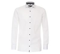 Businesshemd CASAMODA "CASAMODA Businesshemd uni", Herren, Gr. 46, Normalgrößen, weiß (schneeweiß), 100% Baumwolle, unifarben, schmal, Hemden (46587865-46) schneeweiß