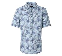 Kurzarmhemd CASAMODA "CASAMODA Freizeithemd Kurzarm Print", Herren, Gr. M, Normalgrößen, blau, 100% Baumwolle, bedruckt, lässig geschnitten, Hemden (71313231-M) blau