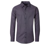 Casa Moda Casual Fit Hemd blau/rot, Bedruckt