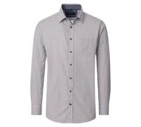 Langarmhemd CASAMODA "CASAMODA Freizeithemd Print", Herren, Gr. 3XL, Normalgrößen, grau, 100% Baumwolle, bedruckt, lässig geschnitten, Hemden (86745818-XXXL) grau