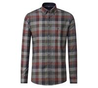 CASAMODA Casual Fit Hemd Langarm Button Down Kragen Dobby Karo grün Größe XXL