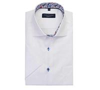 CASAMODA Comfort Fit Hemd Halbarm Haifischkragen Struktur weiß Größe 43