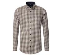 CASAMODA Comfort Fit Hemd Langarm Button Down Kragen Flanell Karo braun Größe X7L