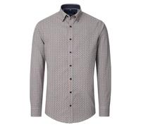 Langarmhemd CASAMODA "CASAMODA Freizeithemd Langarm Print", Herren, Gr. XL, Normalgrößen, orange (hellorange), 100% Baumwolle, bedruckt, comfort fit, Hemden (52154134-XL) hellorange