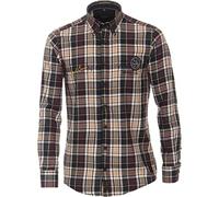 Flanellhemd CASAMODA "CASAMODA Flanellhemd kariert", Herren, Gr. L, Normalgrößen, grau, 100% Baumwolle, kariert, lässig geschnitten, Hemden (95220064-L) grau