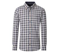 Casa Moda Flanellhemd kariert lässig geschnitten Herren 100% Baumwolle Blau L