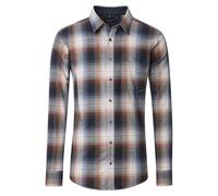 Casa Moda Casual Fit Hemd blau/braun, Kariert