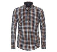 CASAMODA Flanellhemd kariert Casual Fit Dunkelblau 3XL