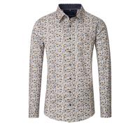 Langarmhemd CASAMODA "CASAMODA Freizeithemd Print", Herren, Gr. M, Normalgrößen, braun, 100% Baumwolle, bedruckt, comfort fit, Hemden (43628251-M) braun