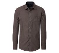 Langarmhemd CASAMODA "CASAMODA Freizeithemd uni", Herren, Gr. XL, Normalgrößen, braun, 100% Baumwolle, unifarben, lässig geschnitten, Hemden (81104916-XL) braun