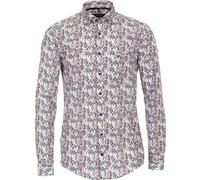 Langarmhemd CASAMODA "CASAMODA Freizeithemd "Green"-Kollektion Print", Herren, Gr. XXL, Normalgrößen, blau (mittelblau), 100% Baumwolle, bedruckt, lässig geschnitten, Hemden (26827832-XXL) mittelblau