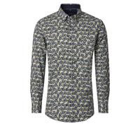Langarmhemd CASAMODA "CASAMODA Freizeithemd Print", Herren, Gr. XL, Normalgrößen, grün, 100% Baumwolle, bedruckt, comfort fit, Hemden (60777243-XL) grün