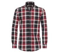 CASAMODA Freizeithemd kariert Comfort Fit Mittelrot XL