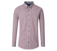 Langarmhemd CASAMODA "CASAMODA Freizeithemd kariert", Herren, Gr. XL, Normalgrößen, rot (hellrot), 100% Baumwolle, kariert, comfort fit, Hemden (48068543-XL) hellrot