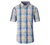 Kurzarmhemd CASAMODA "CASAMODA Freizeithemd Kurzarm kariert", Herren, Gr. L, Normalgrößen, blau, 100% Baumwolle, kariert, lässig geschnitten, Hemden (62645428-L) blau