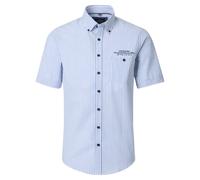 CASAMODA Herren Kurzarmhemd Blau Weiß Gestreift ? Casual Fit ? Baumwolle XL