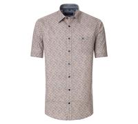 Kurzarmhemd CASAMODA "CASAMODA Freizeithemd Kurzarm Print", Herren, Gr. XL, Normalgrößen, orange, 100% Baumwolle, bedruckt, lässig geschnitten, Hemden (68589568-XL) orange