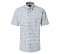 Casa Moda Hemd Kurzarm Comfort Fit Print blau/gelb Größe 3XL