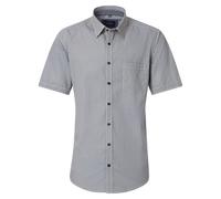 Herren Kurzarmhemd mit Muster ? 100% Baumwolle ? Comfort Fit ? Sommerhemd mit Brusttasche ? Blau Gelb Weiß ? Freizeithemd XL