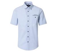 CASAMODA Freizeithemd Kurzarm gestreift Casual Fit Blau XXL