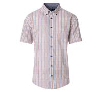 Kurzarmhemd CASAMODA "CASAMODA Freizeithemd Kurzarm gestreift", Herren, Gr. XXL, Normalgrößen, orange (hellorange), 100% Baumwolle, gestreift, comfort fit, Hemden (61943369-XXL) hellorange
