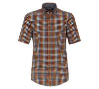 Casa Moda Short Sleeve Freizeithemd Kariert Mehrfarbig - Größe M Orange M