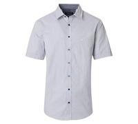 Kurzarmhemd CASAMODA "CASAMODA Freizeithemd Kurzarm Print", Herren, Gr. L, Normalgrößen, blau (graues mittelblau), 100% Baumwolle, bedruckt, lässig geschnitten, Hemden (53782239-L) graues mittelblau