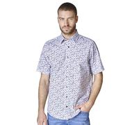 Kurzarmhemd CASAMODA "CASAMODA Freizeithemd Kurzarm Print", Herren, Gr. 4XL, Normalgrößen, blau, 100% Baumwolle, bedruckt, lässig geschnitten, Hemden (33974015-4XL) blau