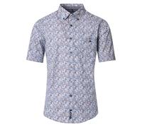 Casa Moda Freizeithemd B.D. Casual Short 1/2Arm 100 Kurzarm Print Casual Fit Blau XXL