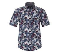 Langarmhemd CASAMODA "CASAMODA Print Freizeithemd Casual Fit Button-Down-Kragen Print", Herren, Gr. M, Normalgrößen, blau (graues dunkelblau), 100% Baumwolle, bedruckt, lässig geschnitten, Hemden (613