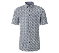 Kurzarmhemd CASAMODA "CASAMODA Freizeithemd Kurzarm Print", Herren, Gr. XL, Normalgrößen, blau (dunkelblau), 100% Baumwolle, bedruckt, comfort fit, Hemden (55322661-XL) dunkelblau