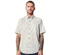 Kurzarmhemd CASAMODA "CASAMODA Freizeithemd Kurzarm Print", Herren, Gr. XL, Normalgrößen, blau (mittelblau), 100% Baumwolle, bedruckt, comfort fit, Hemden (46266234-XL) mittelblau