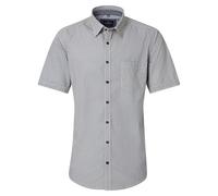 Herren Kurzarmhemd mit Muster ? 100% Baumwolle ? Comfort Fit ? Sommerhemd mit Brusttasche ? Blau Gelb Weiß ? Freizeithemd XL