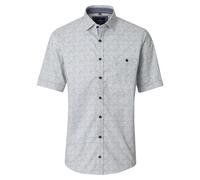 Herren Kurzarmhemd mit Micro-Print ? 100% Baumwolle ? Casual Fit ? Sommerhemd mit Kentkragen & Brusttasche ? Blau Beige XXL