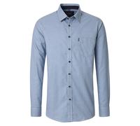Langarmhemd CASAMODA "CASAMODA Freizeithemd Langarm Print", Herren, Gr. 5XL, Normalgrößen, blau, 100% Baumwolle, bedruckt, comfort fit, Hemden (59897409-5XL) blau