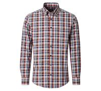 Casa Moda Langarmhemd Freizeithemd kariert, Comfort Fit, 100% Baumwolle, Herren Gr. M, hellrot