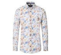 Casa Moda Langarmhemd CASAMODA Freizeithemd Print – 100% Baumwolle, Casual-Fit – Herren Blau L