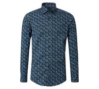 Casa Moda Freizeithemd – bedruckt, lässig geschnitten, 100% Baumwolle, Langarm – Herren, Gr. L, Blau