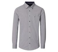 Langarmhemd CASAMODA "CASAMODA Freizeithemd Print", Herren, Gr. L, Normalgrößen, blau (dunkelblau), 100% Baumwolle, bedruckt, lässig geschnitten, Hemden (70539416-L) dunkelblau