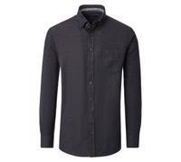 Langarmhemd CASAMODA "CASAMODA Freizeithemd uni", Herren, Gr. XL, Normalgrößen, schwarz, 100% Baumwolle, unifarben, comfort fit, Hemden (43068416-XL) schwarz